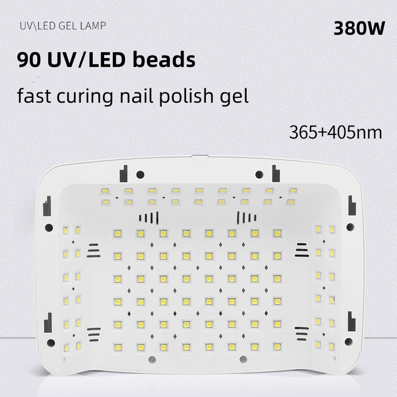 Professional 380W 90 LED Nail Dryer UV Lamp for Curing All Gels and Nail Polishes Motion Detection Manicure Pedicure 