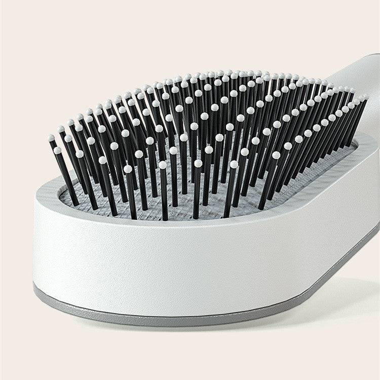 Self-cleaning hairbrush for women, one-touch cleaning, hair loss, airbag, massage, scalp comb, anti-static hairbrush
