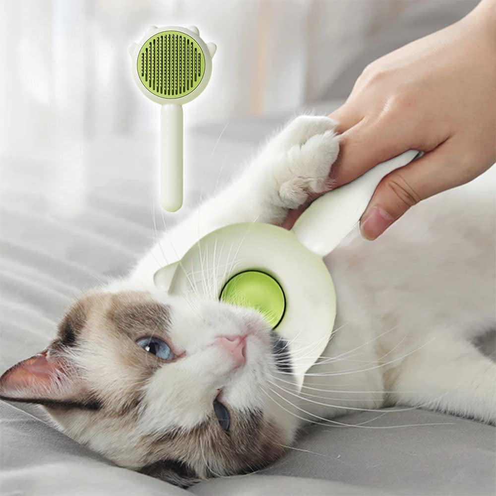 Pet Hair Cleaning Brush Cat Grooming Brush with Release Button Hair Cleaning Brush