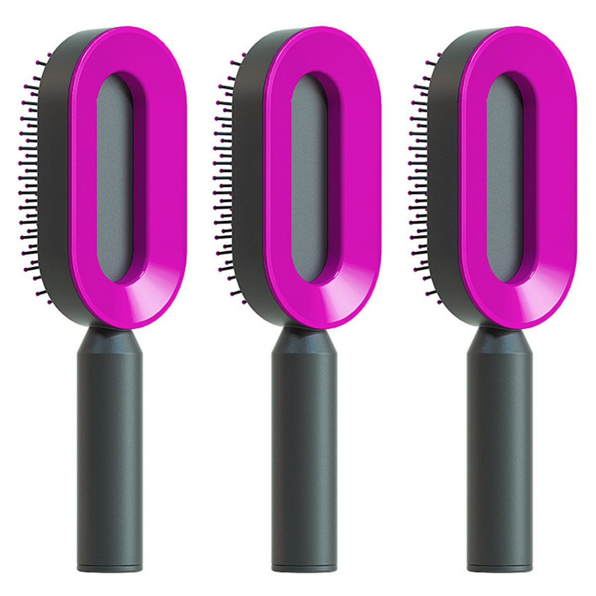 Self-cleaning hairbrush for women, one-touch cleaning, hair loss, airbag, massage, scalp comb, anti-static hairbrush