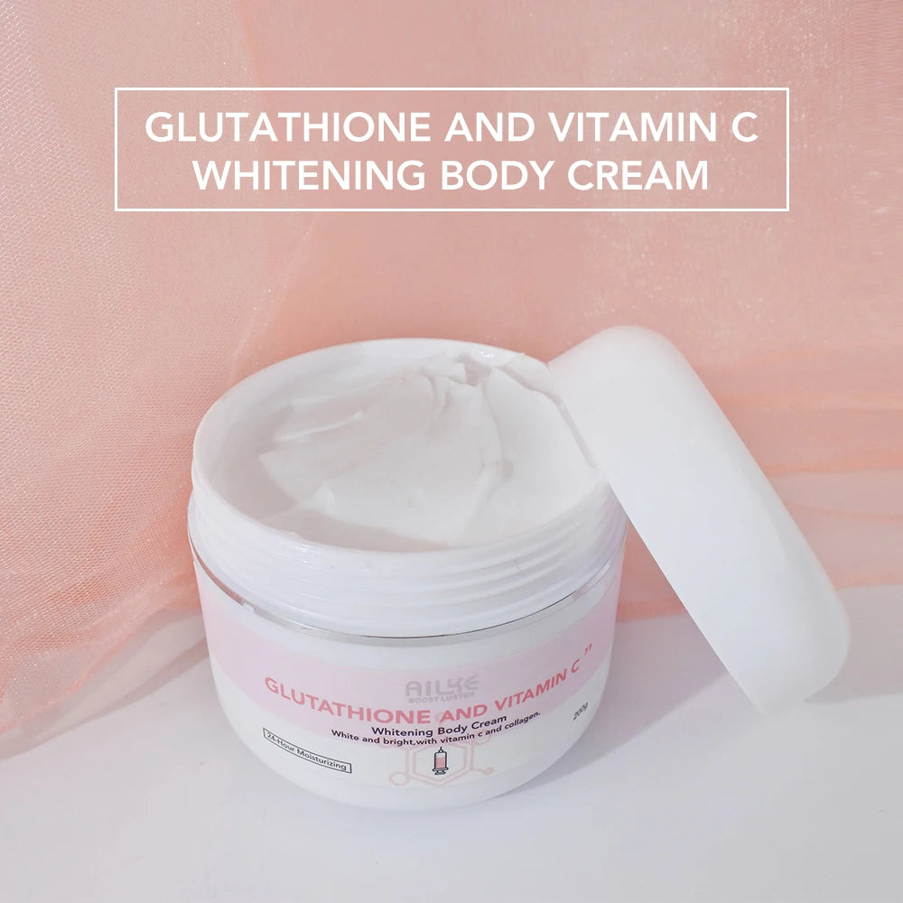 Kit de glutathion et de vitamine C AILKE, avec lotion éclaircissante, crème hydratante, savon éclaircissant, huile de spa, crème corporelle lumineuse