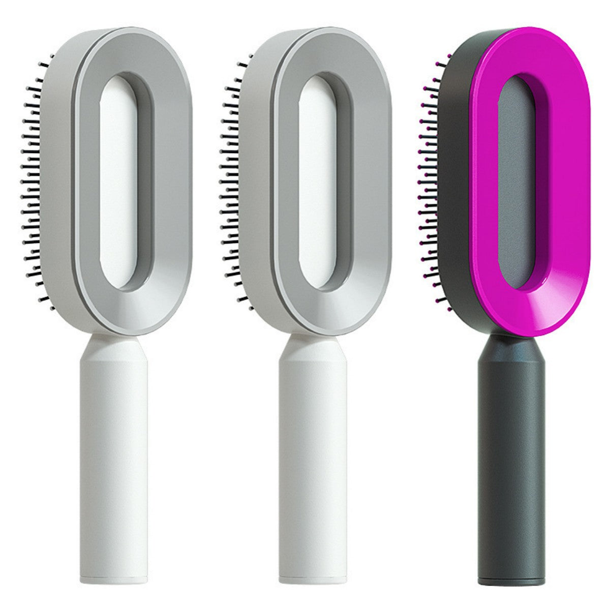 Self-cleaning hairbrush for women, one-touch cleaning, hair loss, airbag, massage, scalp comb, anti-static hairbrush