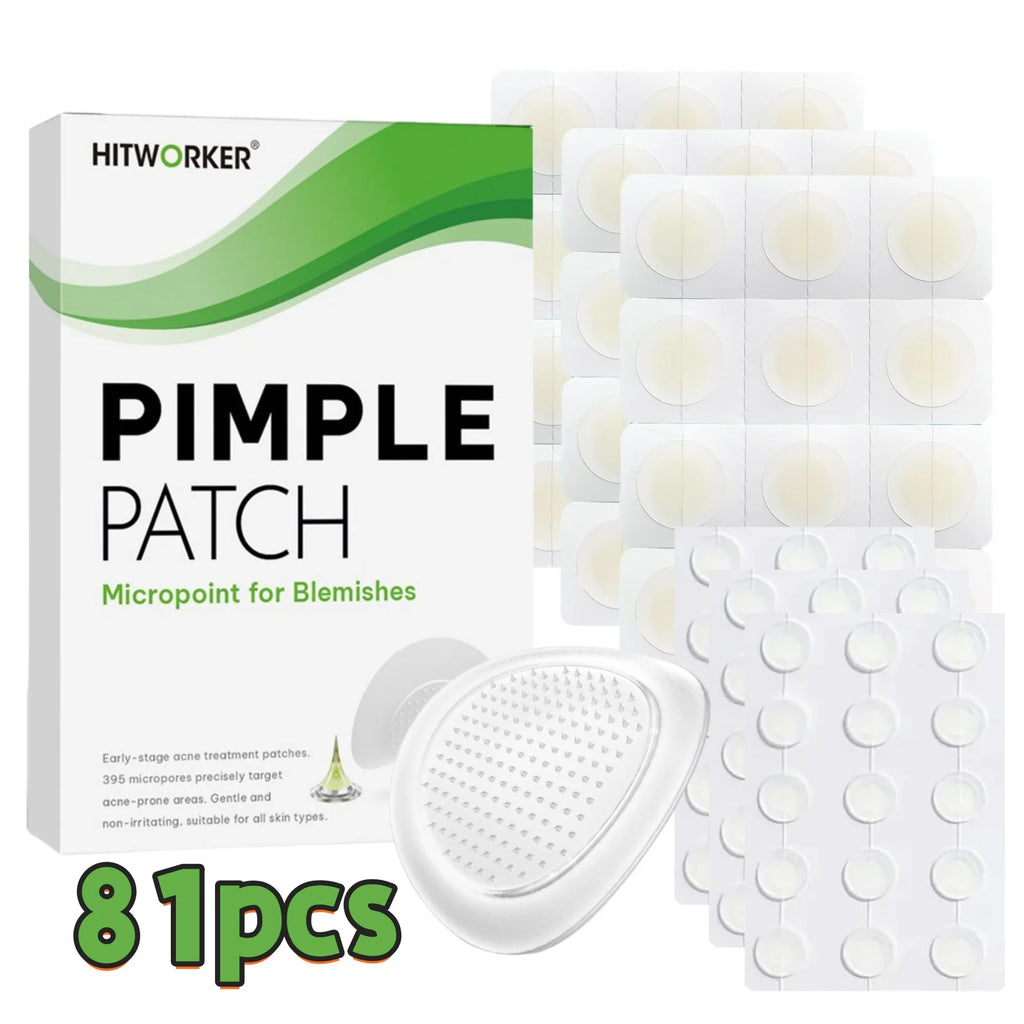 27/54/81-Piece HITWORKER Acne Patches - Infused with Salicylic Acid, Tea Tree Oil &amp; Calendula Oil | For Acne &amp; Blemishes, Residue 