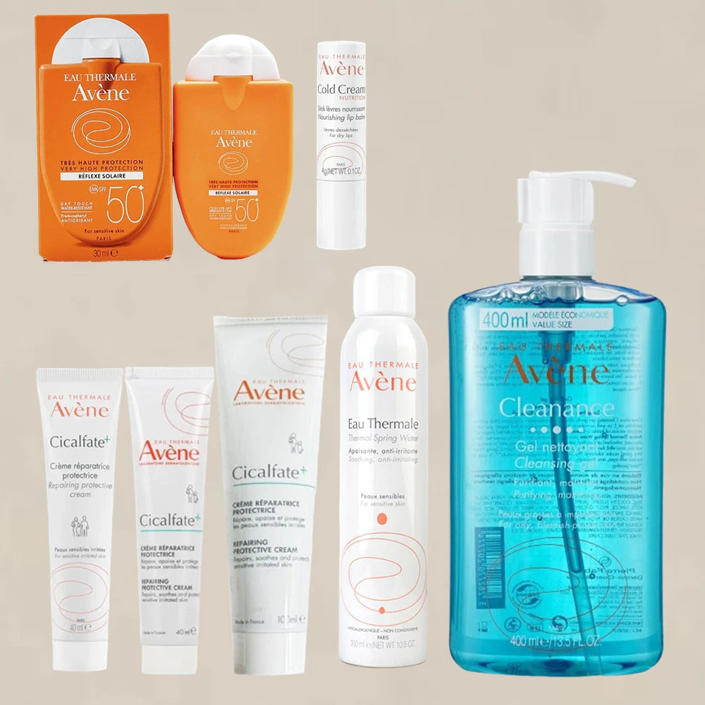 Avene SPF50+ PA++++ Écran solaire Nettoyage en profondeur Nettoyant pour le visage Élimine la saleté du visage Gel hydratant Crème blanchissante à froid Soins de la peau