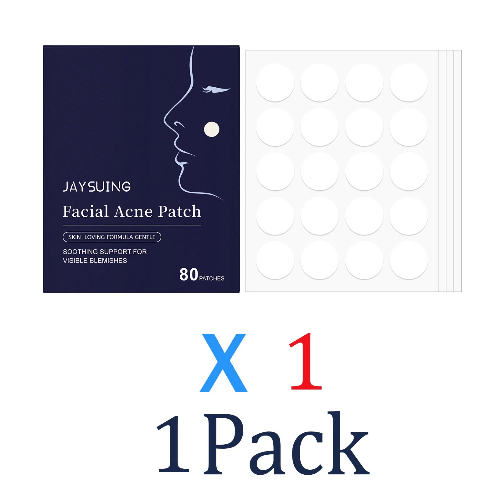 Acne Patches 80 Pcs Salicylic Acid Hydrocolloid Invisible Pimple Patches for Face Blemish Treatment Comedones Care Skin-friendly