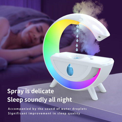 Anti-gravity humidifier, water droplet design, RGB LED night light for indoor bedroom decoration, creative atmosphere, table lamps 