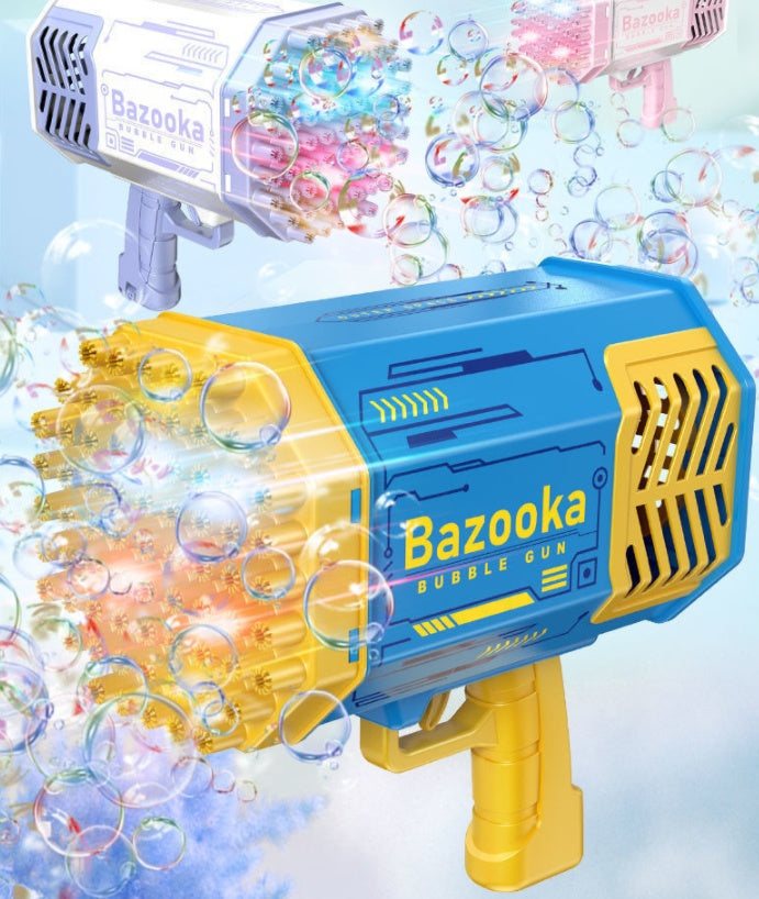Bubble Gun Rocket 69 Holes Soap Bubble Machine Gun Shape Blower Automatic Blower with Light-Up Toys for Children Pumpers