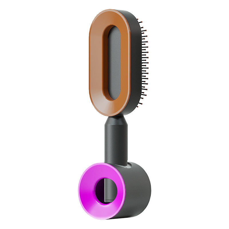 Self-cleaning hairbrush for women, one-touch cleaning, hair loss, airbag, massage, scalp comb, anti-static hairbrush