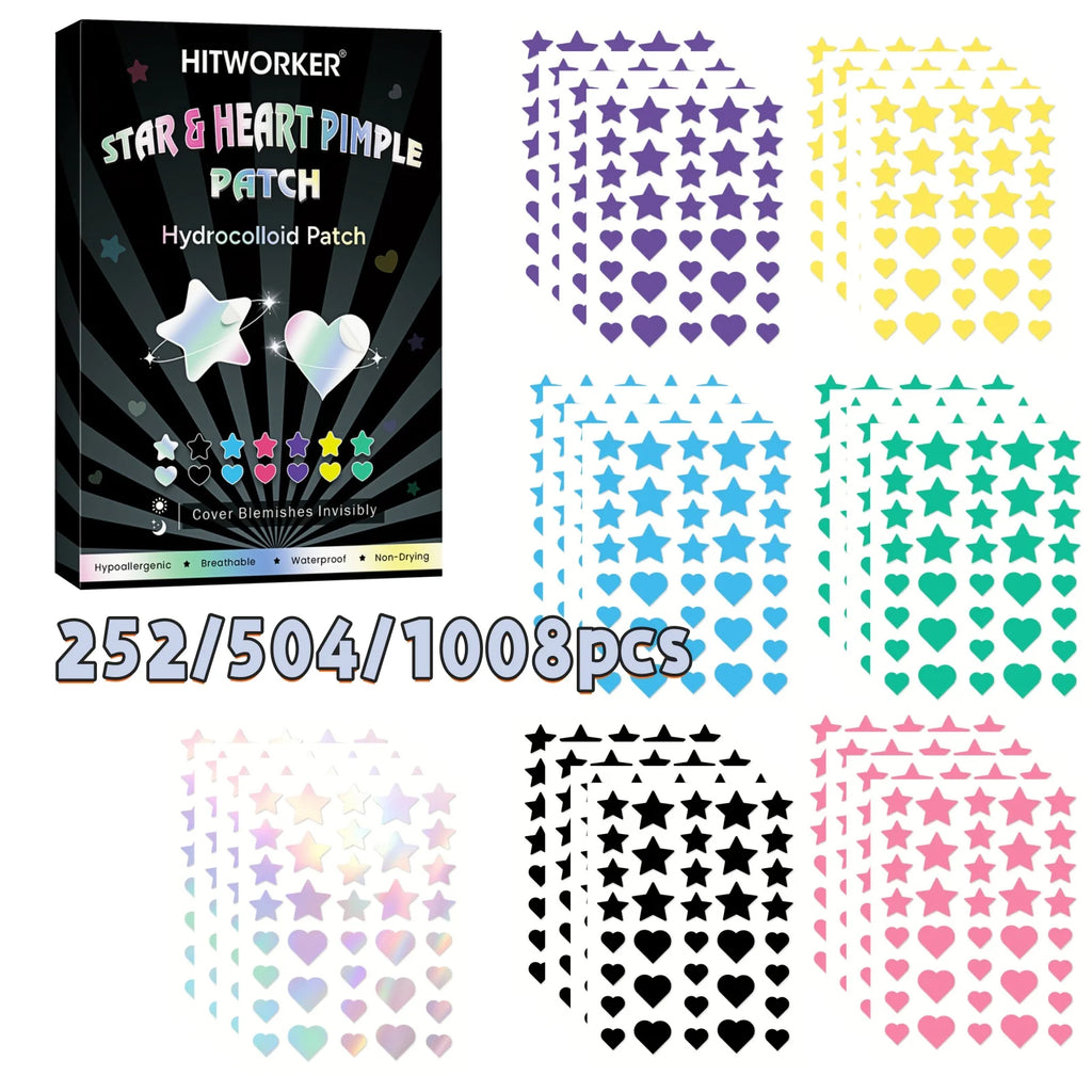 252/504/1008-Piece HITWORKER Acne Patches | Invisible blemish cover, enriched with tea tree oil, gentle cleansing 