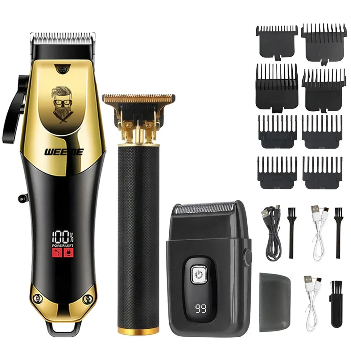 Cordless Electric Hair Clipper, Vintage Hair Trimmer, Portable Razor, Barber, USB Fast Charging Hair Clipper for Hairstyling 