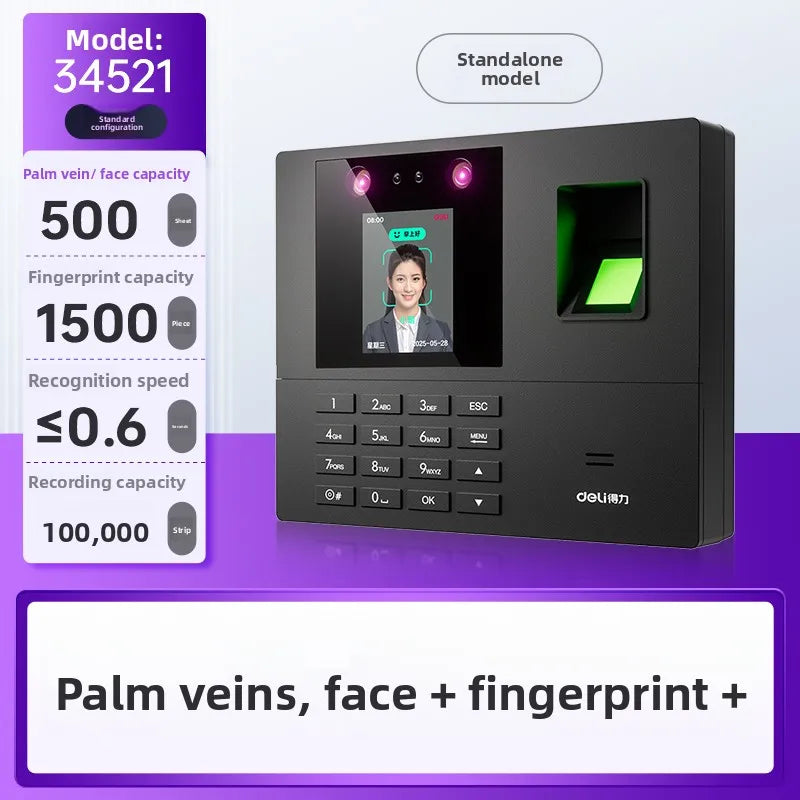 Clock in attendance machine facial recognition fingerprint recognition hybrid machine