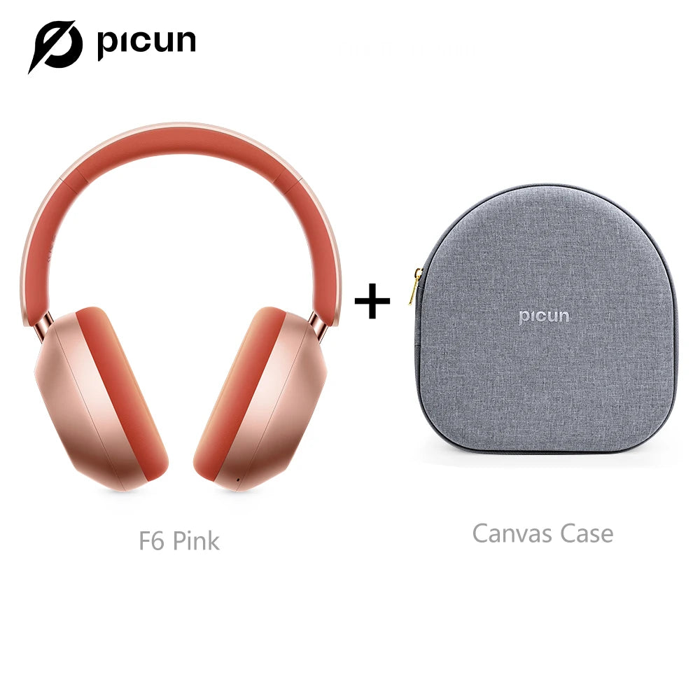 Picun F6 Wireless Active Noise Cancelling Headphones, Head Tracking, 3D Audio, 40mm High-Resolution ANC, Bluetooth Headphones, In-Wire Control, HiFi 