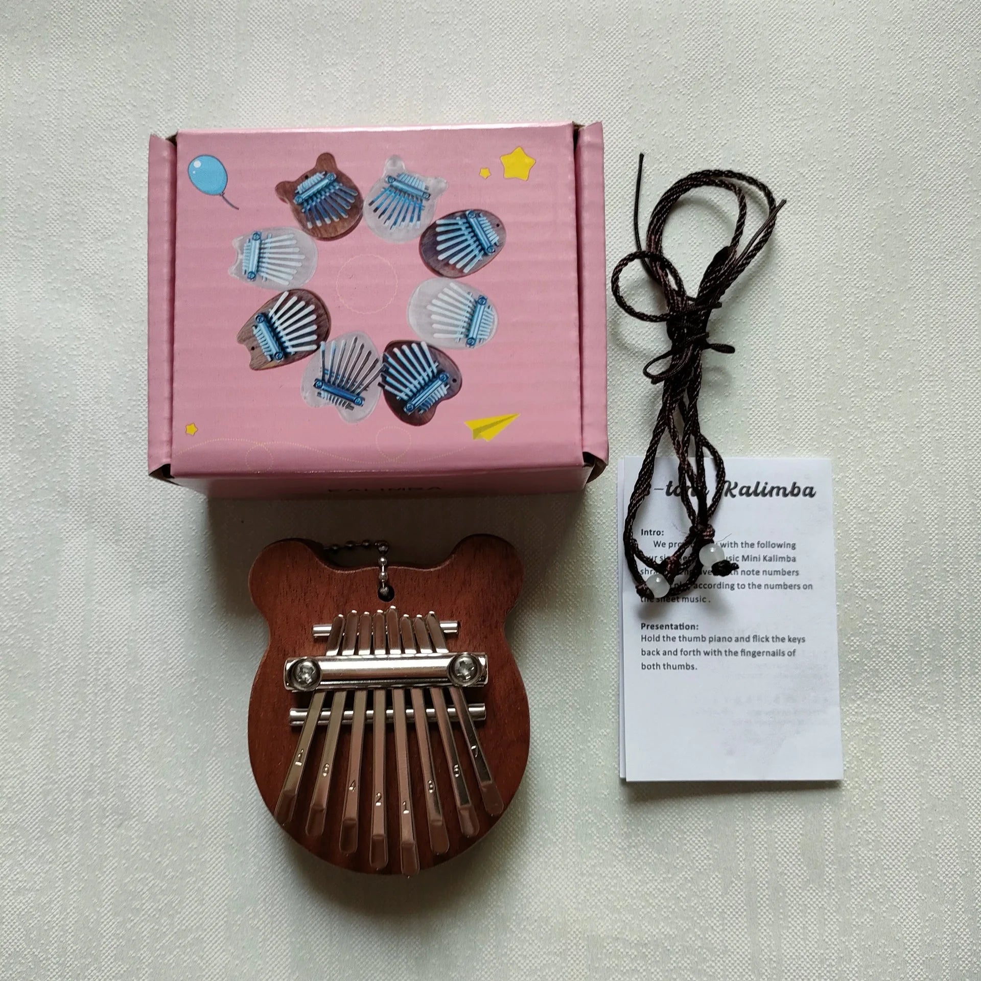 Mini Kalimba – Piano à pouce à 8 touches, 1 paquet, Style goutte d'eau, Instrument mignon, Portable, coffret cadeau exquis pour