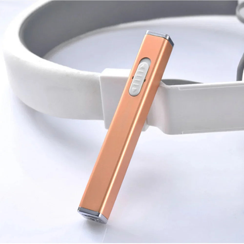 Allume-cigare Rechargeable en métal classique, Mini cylindrique, sans flamme, Recharge électronique, briquet USB, cadeau pour fumeur