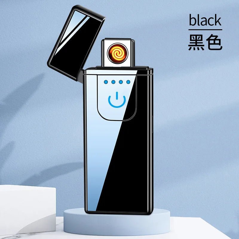 Allume-cigare Rechargeable en métal classique, Mini cylindrique, sans flamme, Recharge électronique, briquet USB, cadeau pour fumeur