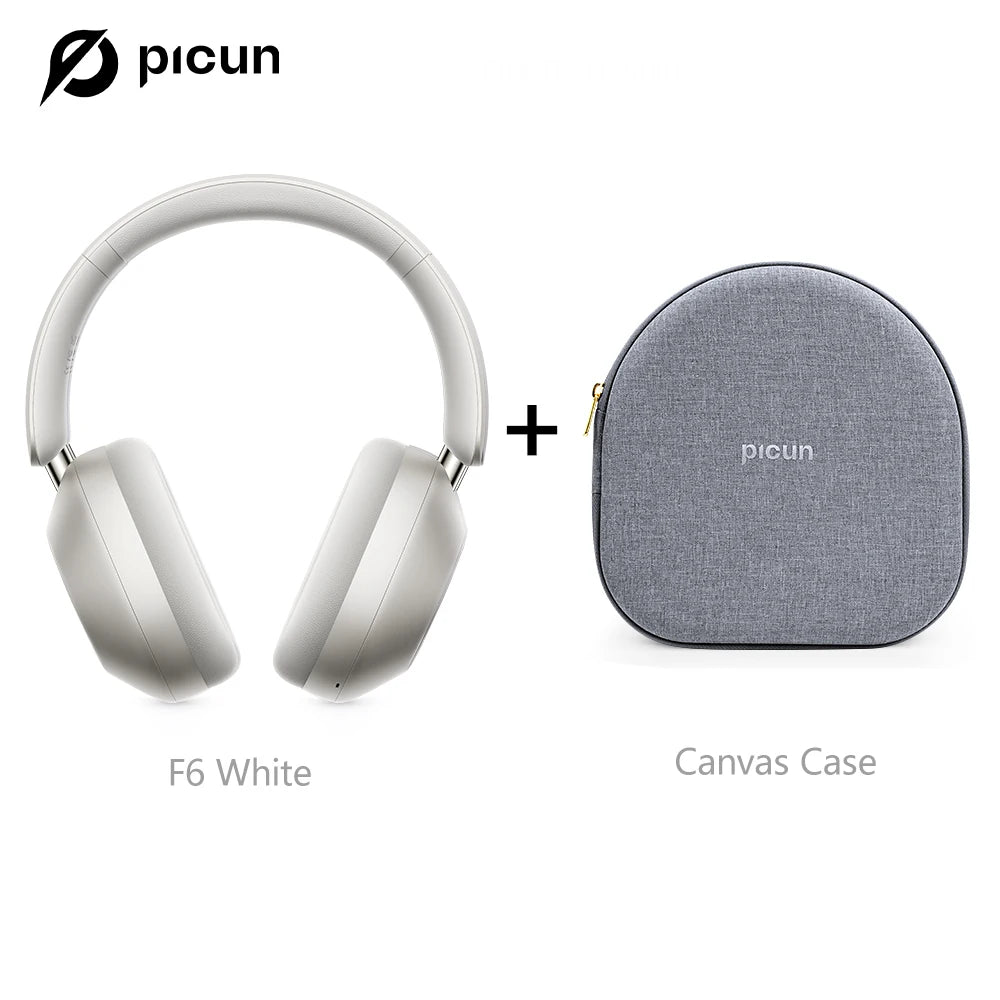 Picun F6 Wireless Active Noise Cancelling Headphones, Head Tracking, 3D Audio, 40mm High-Resolution ANC, Bluetooth Headphones, In-Wire Control, HiFi 