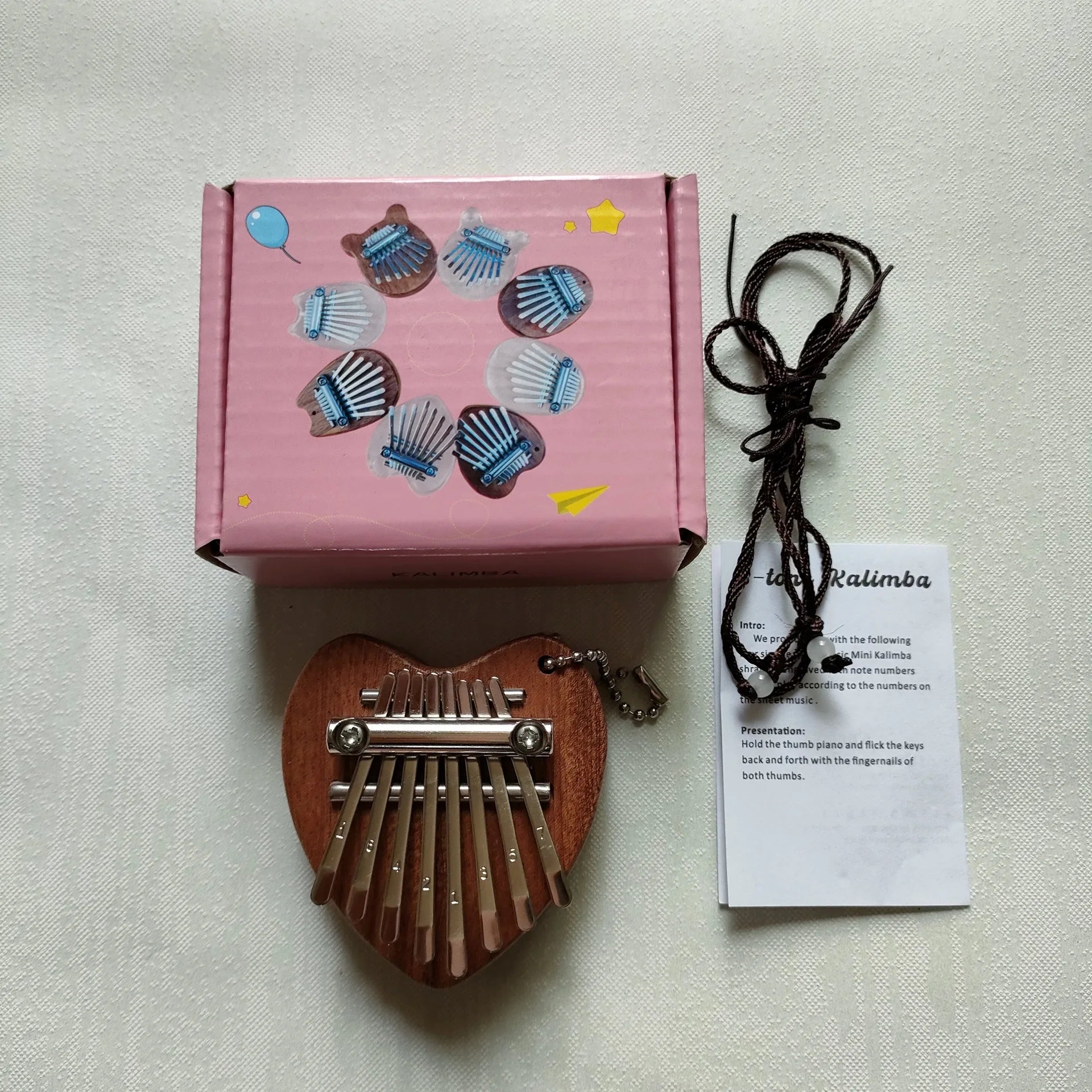Mini Kalimba – Piano à pouce à 8 touches, 1 paquet, Style goutte d'eau, Instrument mignon, Portable, coffret cadeau exquis pour