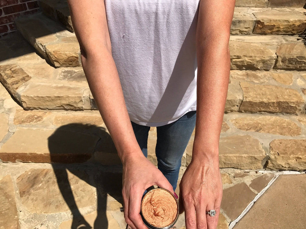 Beurre corporel bronzant fouetté biologique - Hydratant corporel chatoyant avec éclat de bronze instantané